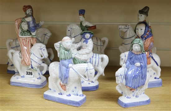 Eight Rye pottery Chaucer figures